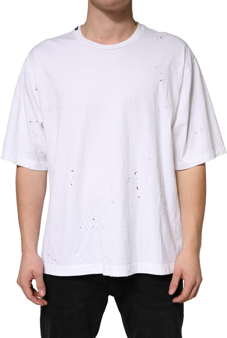 Dolce & Gabbana White Cotton Crewneck Short Sleeve T-Shirt Wit