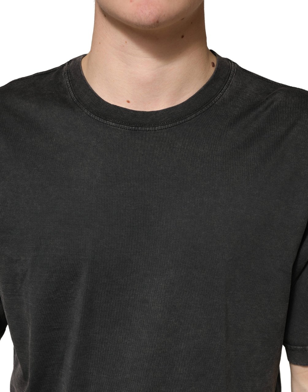 Dolce & Gabbana Black Cotton Crewneck Short Sleeve T-Shirt Zwart