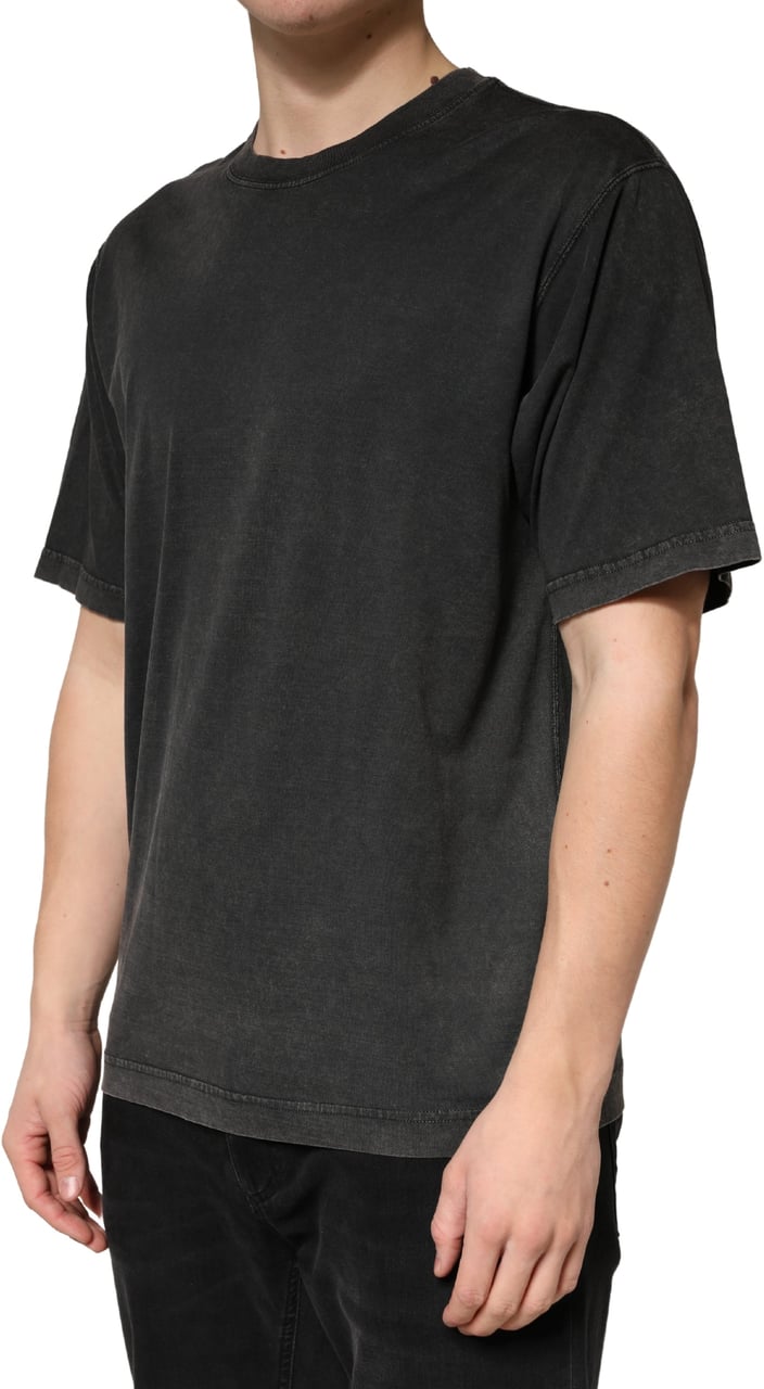 Dolce & Gabbana Black Cotton Crewneck Short Sleeve T-Shirt Zwart