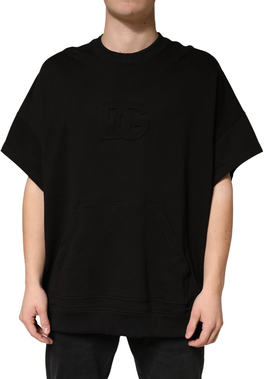 Dolce & Gabbana Black Cotton Crewneck Short Sleeve T-Shirt Zwart