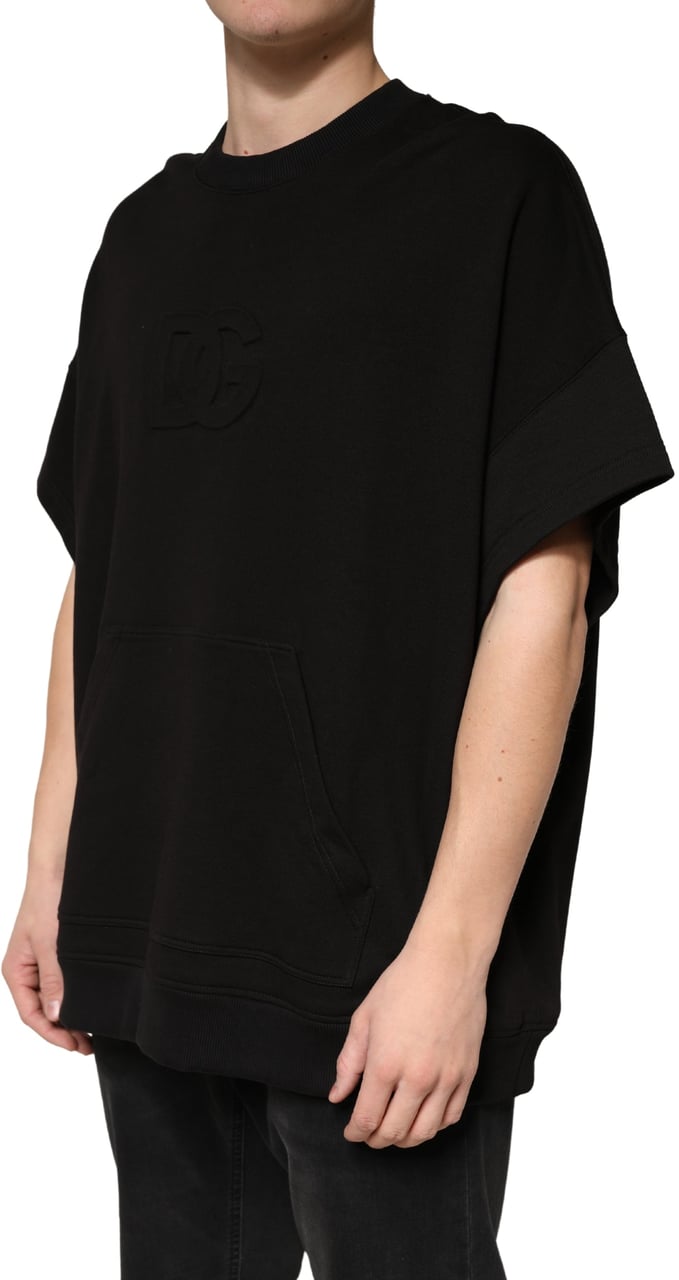 Dolce & Gabbana Black Cotton Crewneck Short Sleeve T-Shirt Zwart