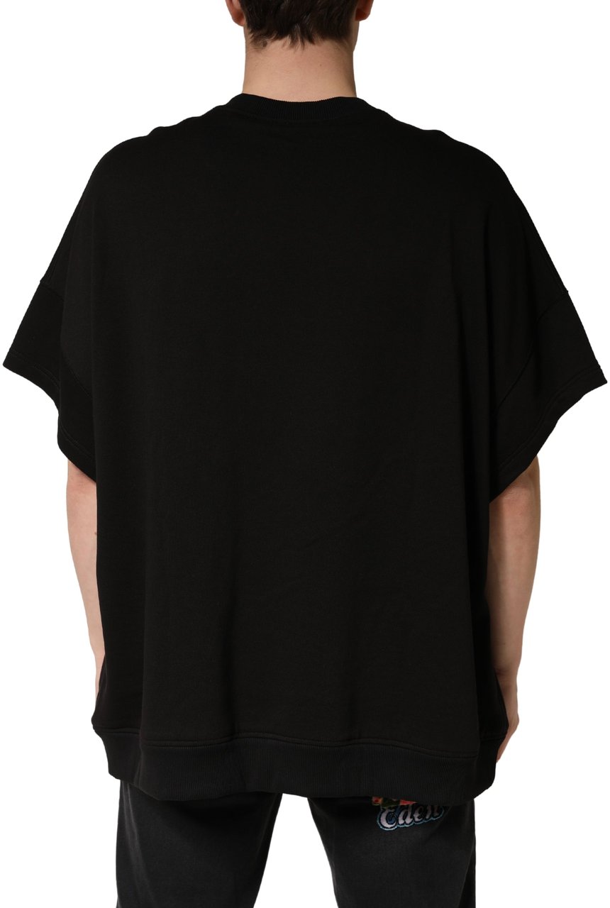 Dolce & Gabbana Black Cotton Crewneck Short Sleeve T-Shirt Zwart