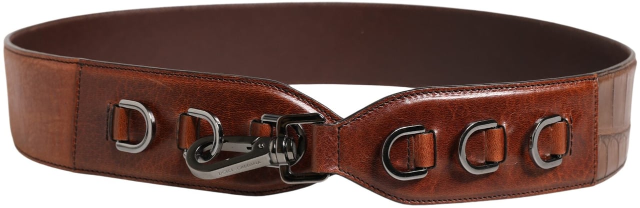 Dolce & Gabbana Brown Horse Velvet Leather Bag Accessory Shoulder Strap Bruin