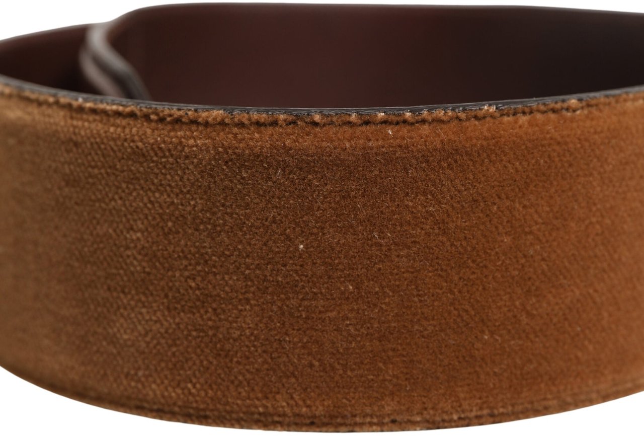Dolce & Gabbana Brown Horse Velvet Leather Bag Accessory Shoulder Strap Bruin