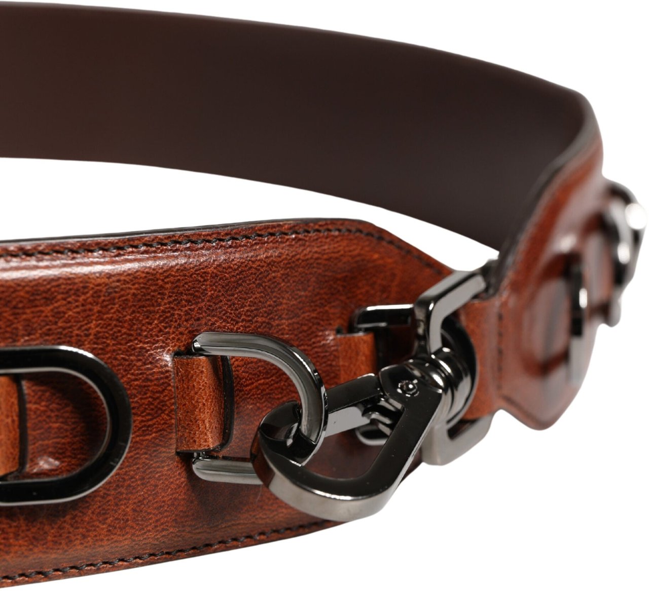 Dolce & Gabbana Brown Horse Velvet Leather Bag Accessory Shoulder Strap Bruin