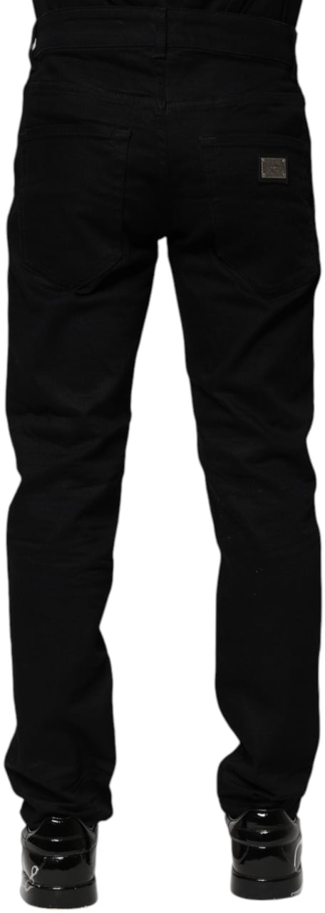 Dolce & Gabbana Black Cotton Skinny Denim Jeans Zwart