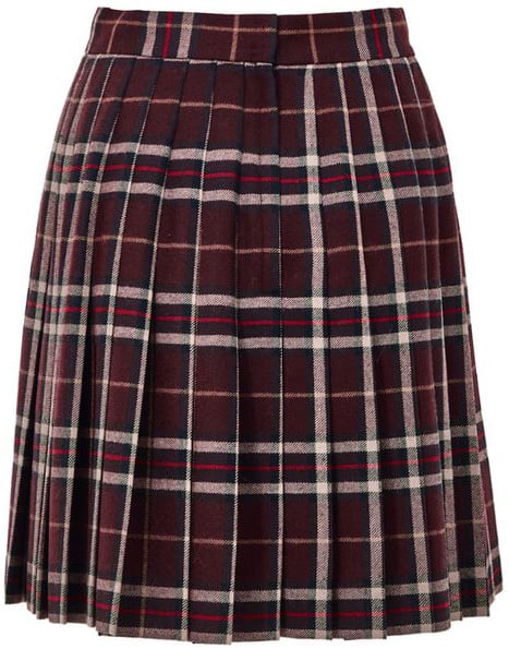 Dolce & Gabbana Bordeaux Wool Mini Skirt Maroon