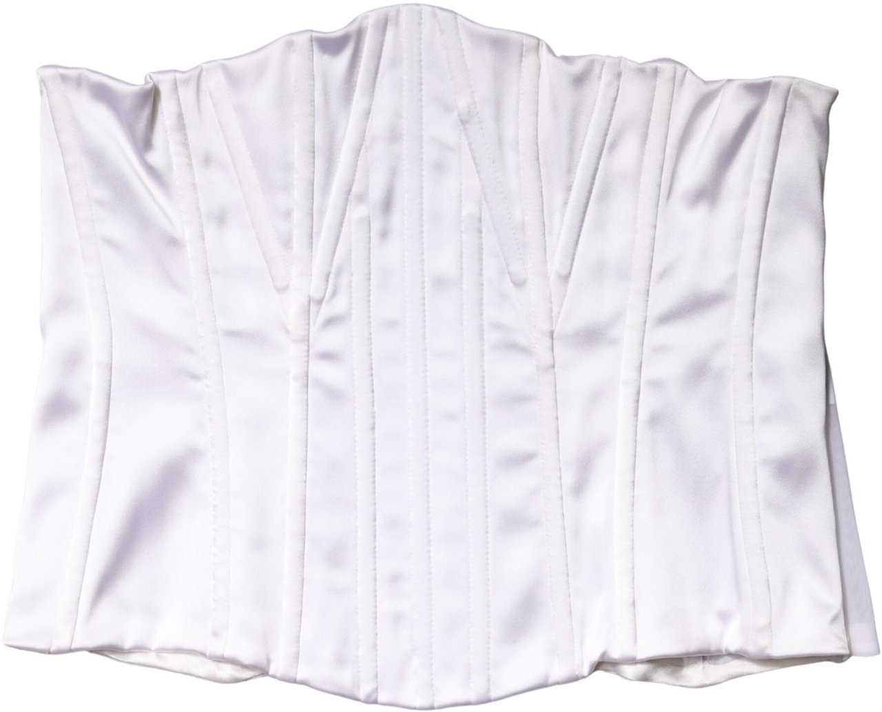 Dolce & Gabbana White Polyamide Waist Cincher Bustier Corset Top Wit