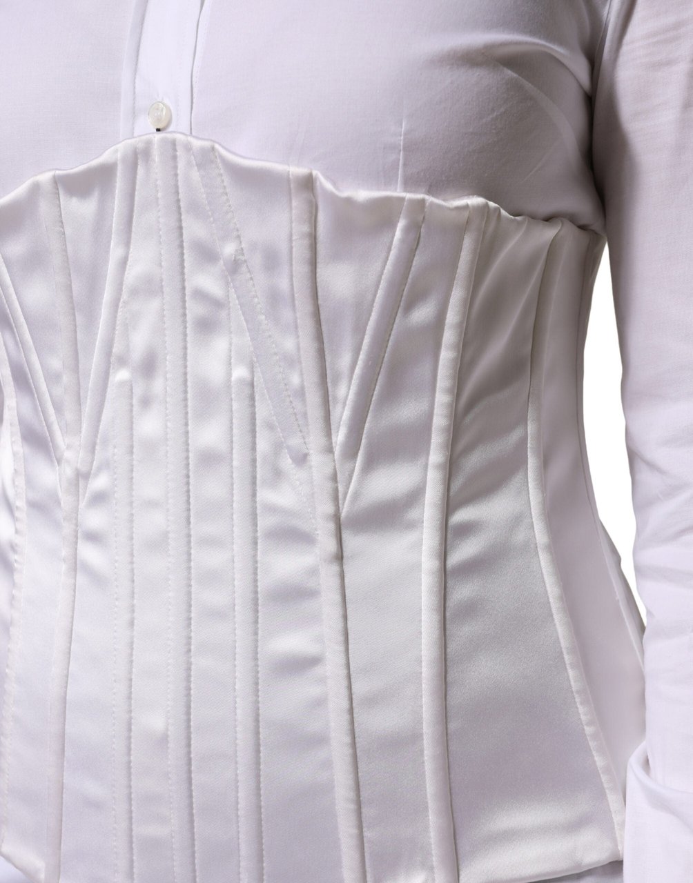 Dolce & Gabbana White Polyamide Waist Cincher Bustier Corset Top Wit