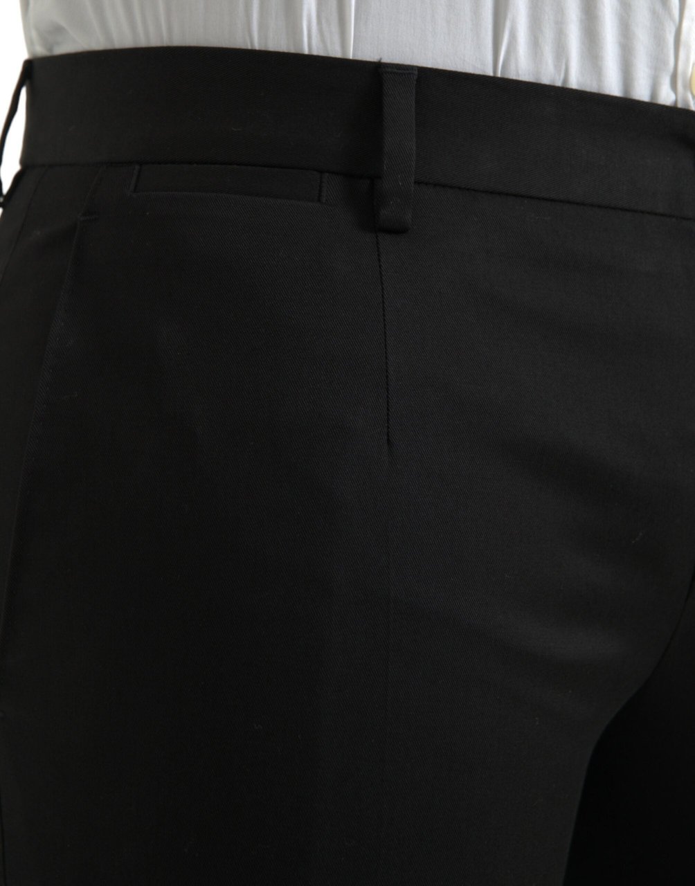 Dolce & Gabbana Black Cotton Stretch Skinny Dress Pants Zwart