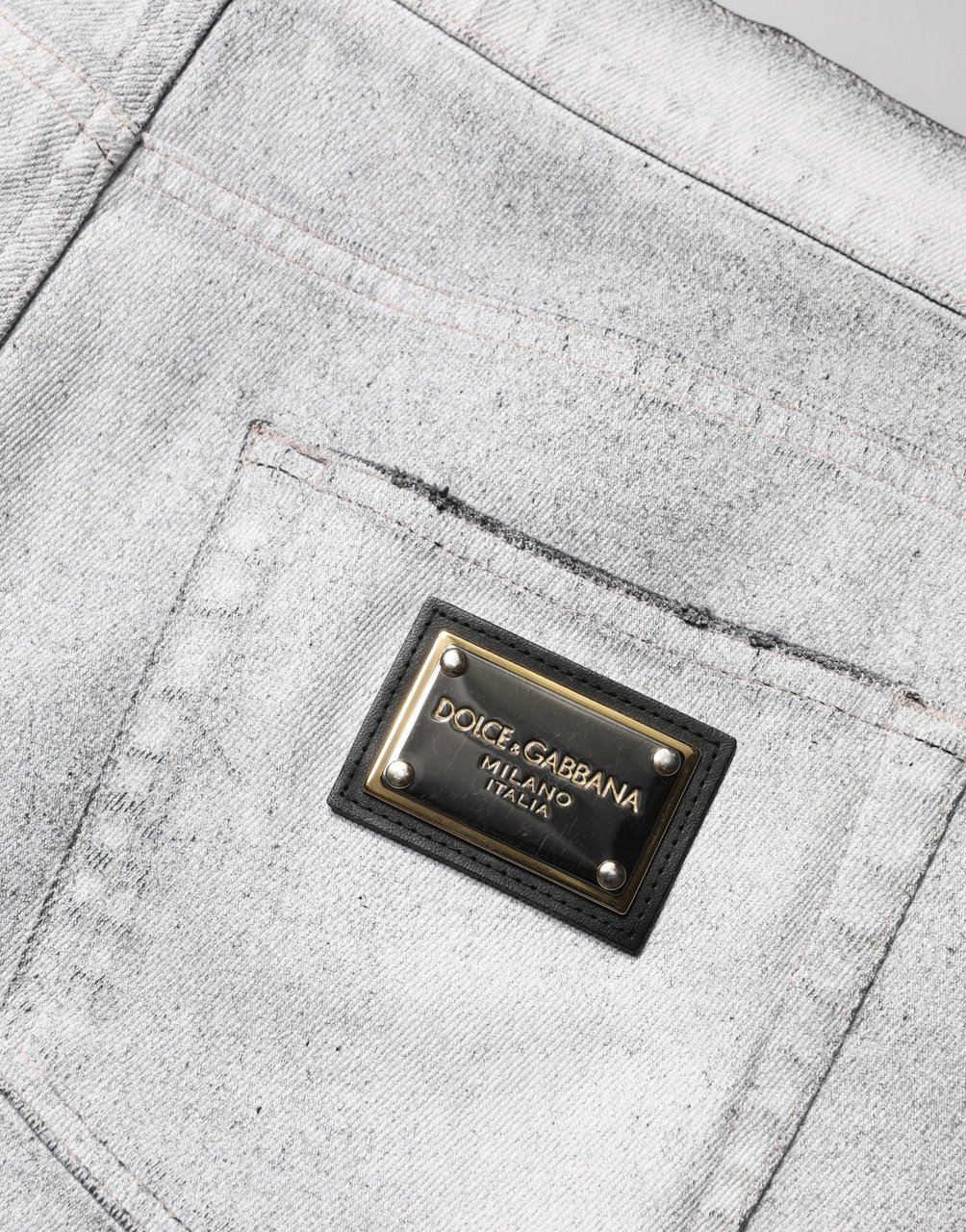 Dolce & Gabbana Light Gray Distressed Skinny Men Denim Jeans Grijs
