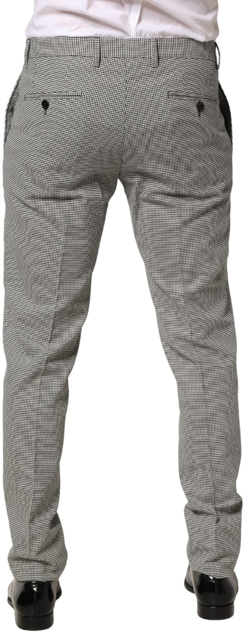 Dolce & Gabbana Gray Cotton Skinny Dress Formal Trouser Pants Grijs