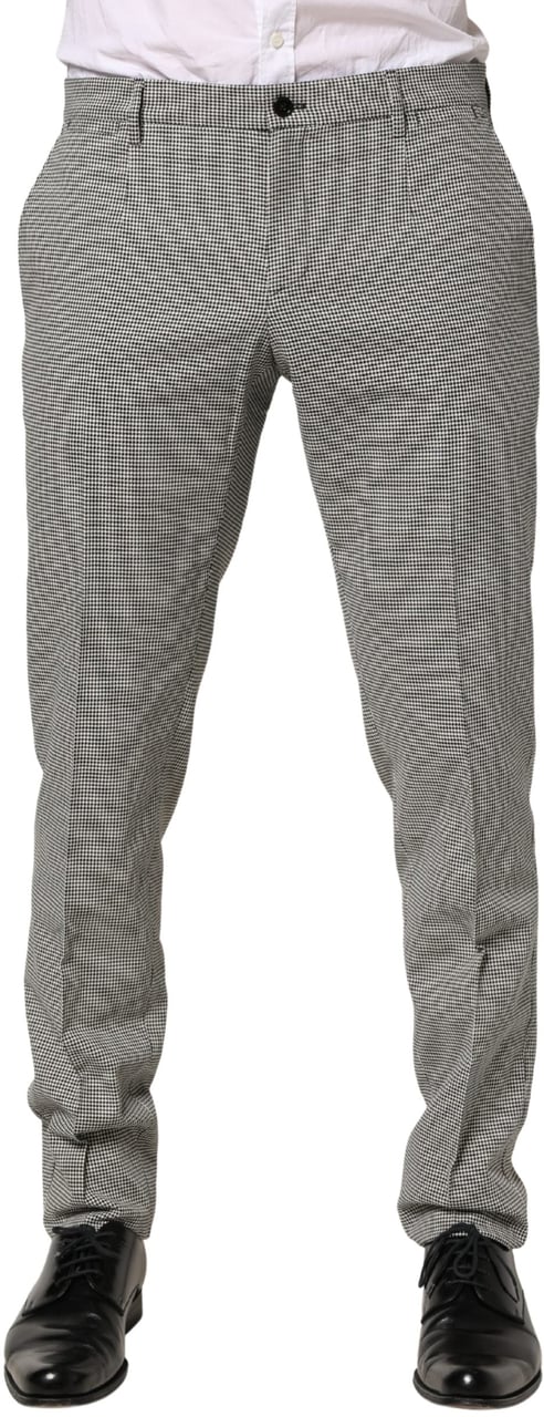 Dolce & Gabbana Gray Cotton Skinny Dress Formal Trouser Pants Grijs
