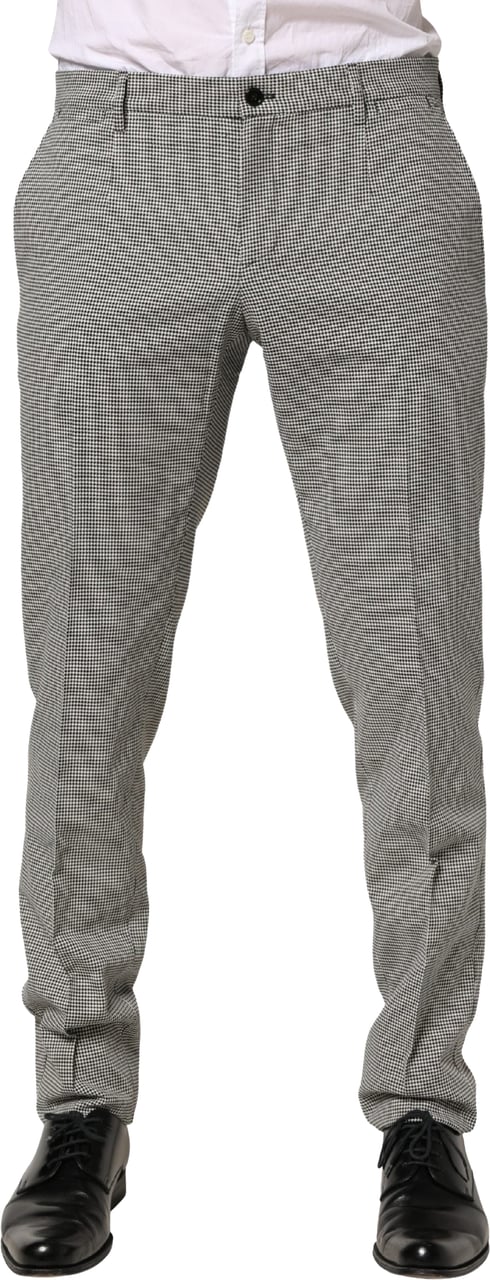 Dolce & Gabbana Gray Cotton Skinny Dress Formal Trouser Pants Grijs