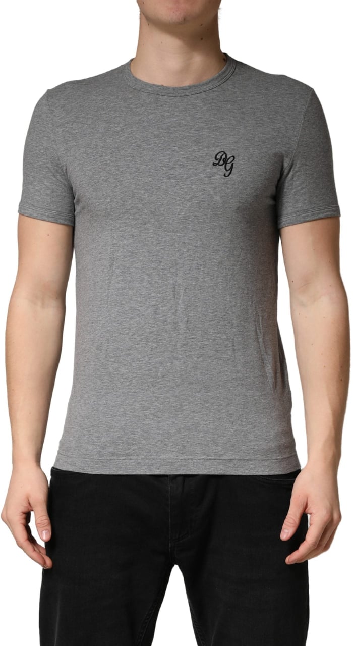 Dolce & Gabbana Gray DG Logo Crew Neck Men Underwear T-shirt Grijs