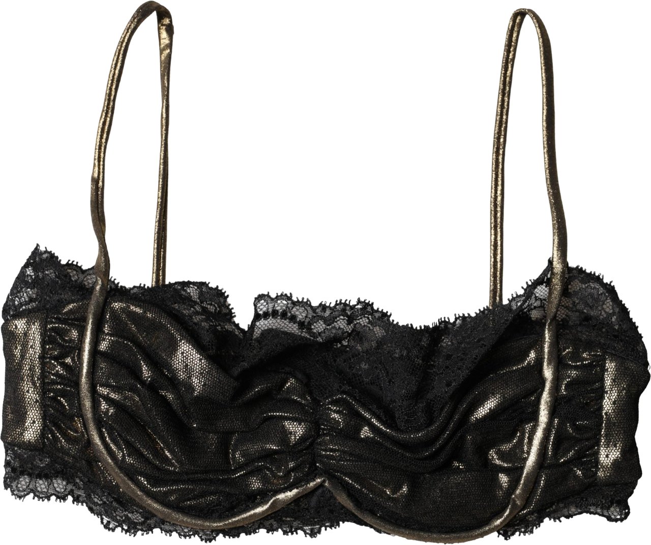 Dolce & Gabbana Black Silk Underwired Balconnet Bra Underwear Zwart