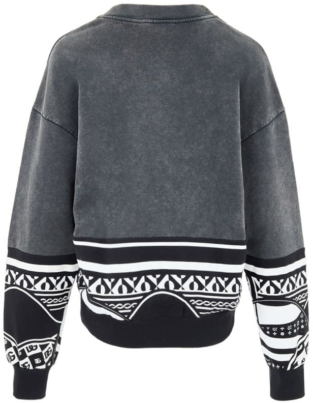 Dolce & Gabbana Dolce & Gabbana Black Cotton Sweatshirt Zwart