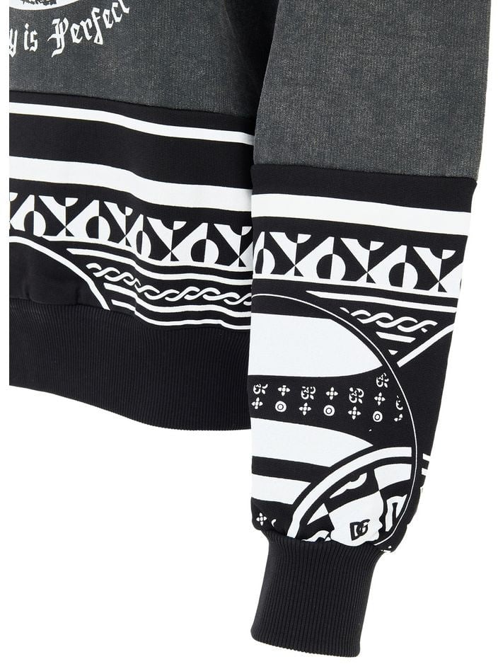 Dolce & Gabbana Dolce & Gabbana Black Cotton Sweatshirt Zwart
