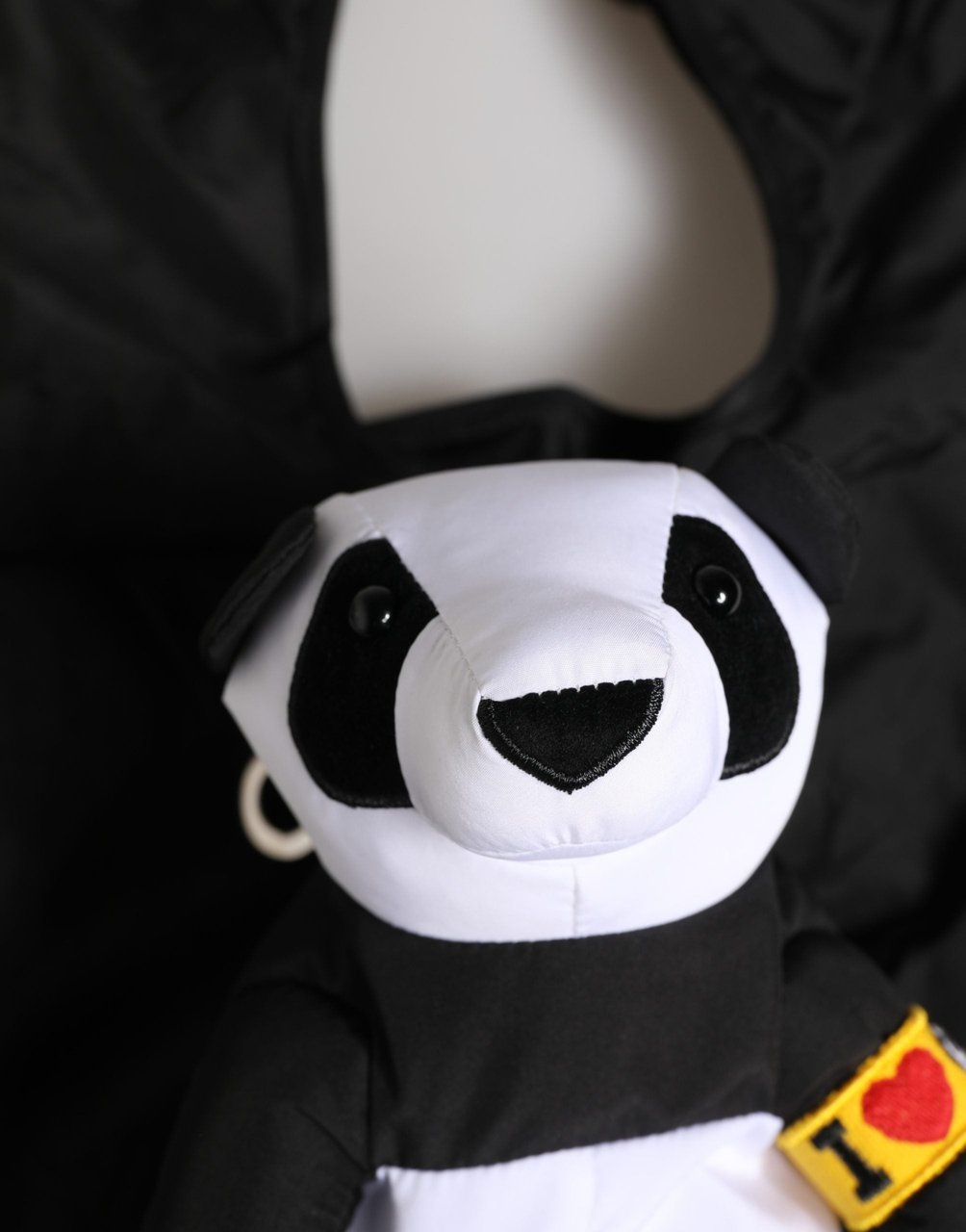 Dolce & Gabbana Men Black Polyester Panda Stuffed Ecobag Bag Zwart