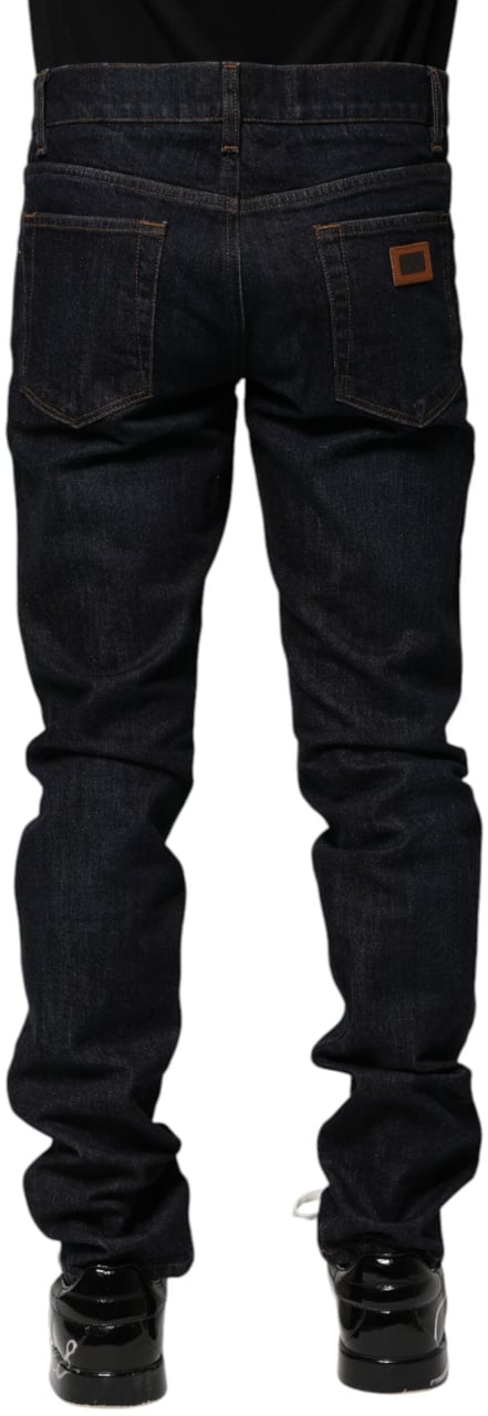 Dolce & Gabbana Black Cotton Skinny Denim Men Jeans Zwart