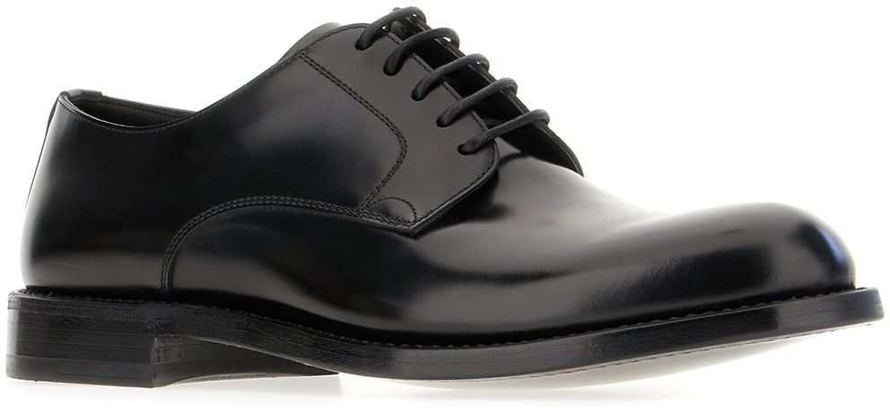 Dolce & Gabbana Dolce&gabbana Black leather lace-up shoes Zwart