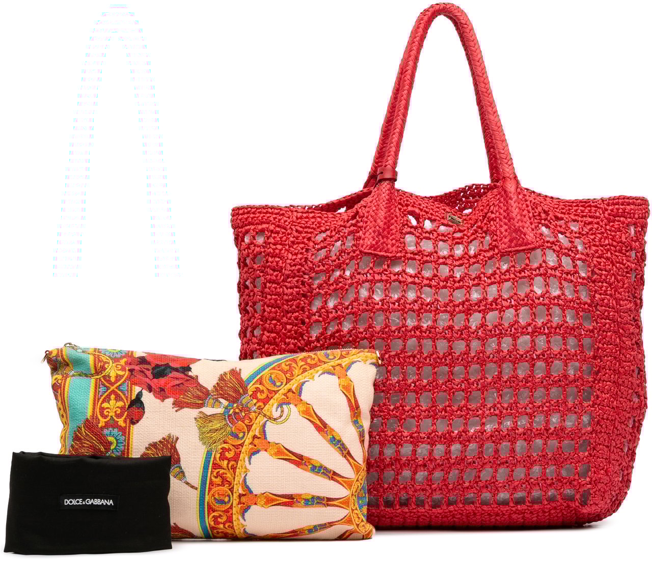 Dolce & Gabbana Raffia Tote Rood