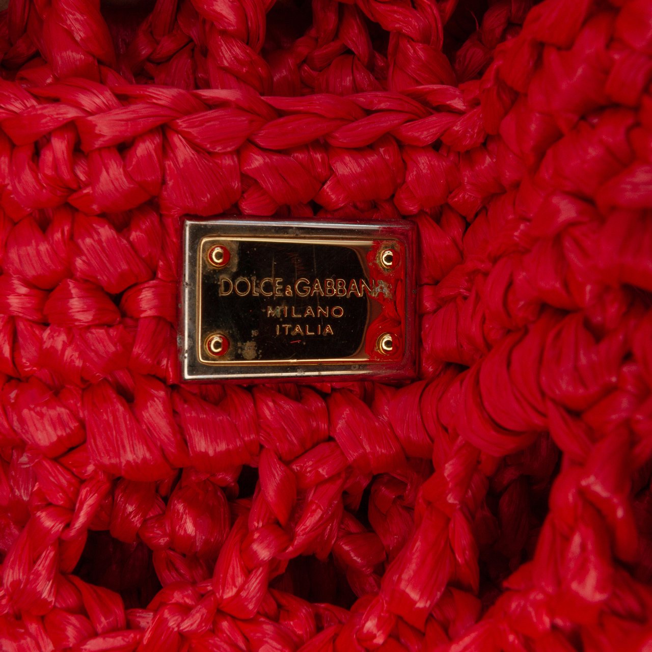 Dolce & Gabbana Raffia Tote Rood