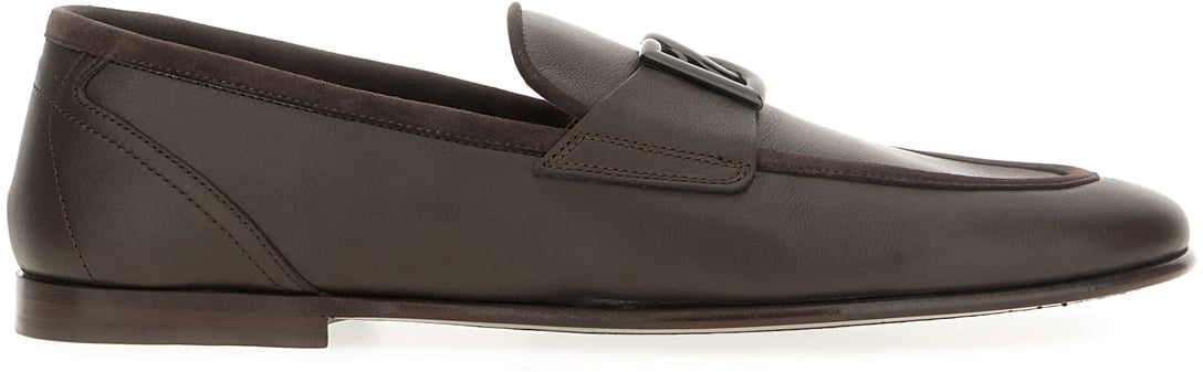 Dolce & Gabbana Dolce&gabbana Dark brown leather loafers Bruin