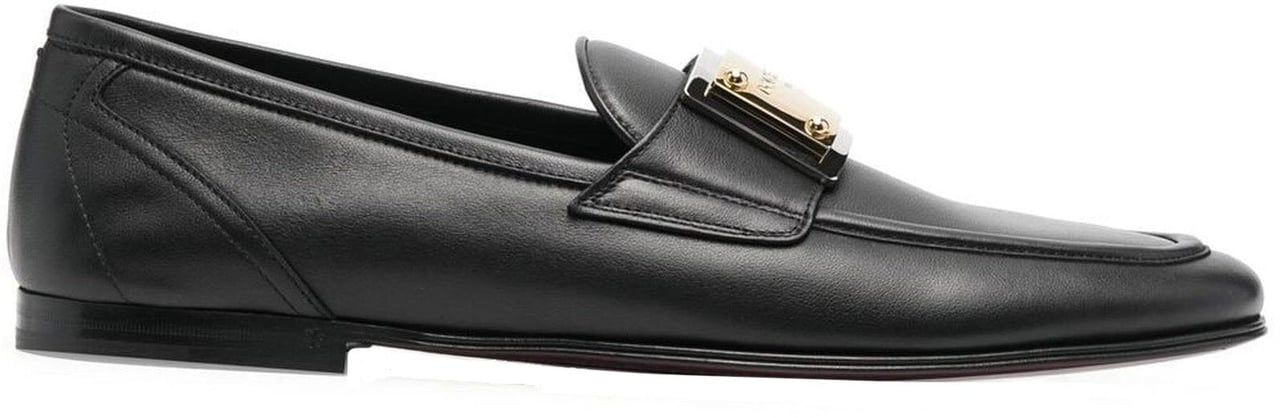 Dolce & Gabbana Dolce & Gabbana Leather Logo Loafers Zwart