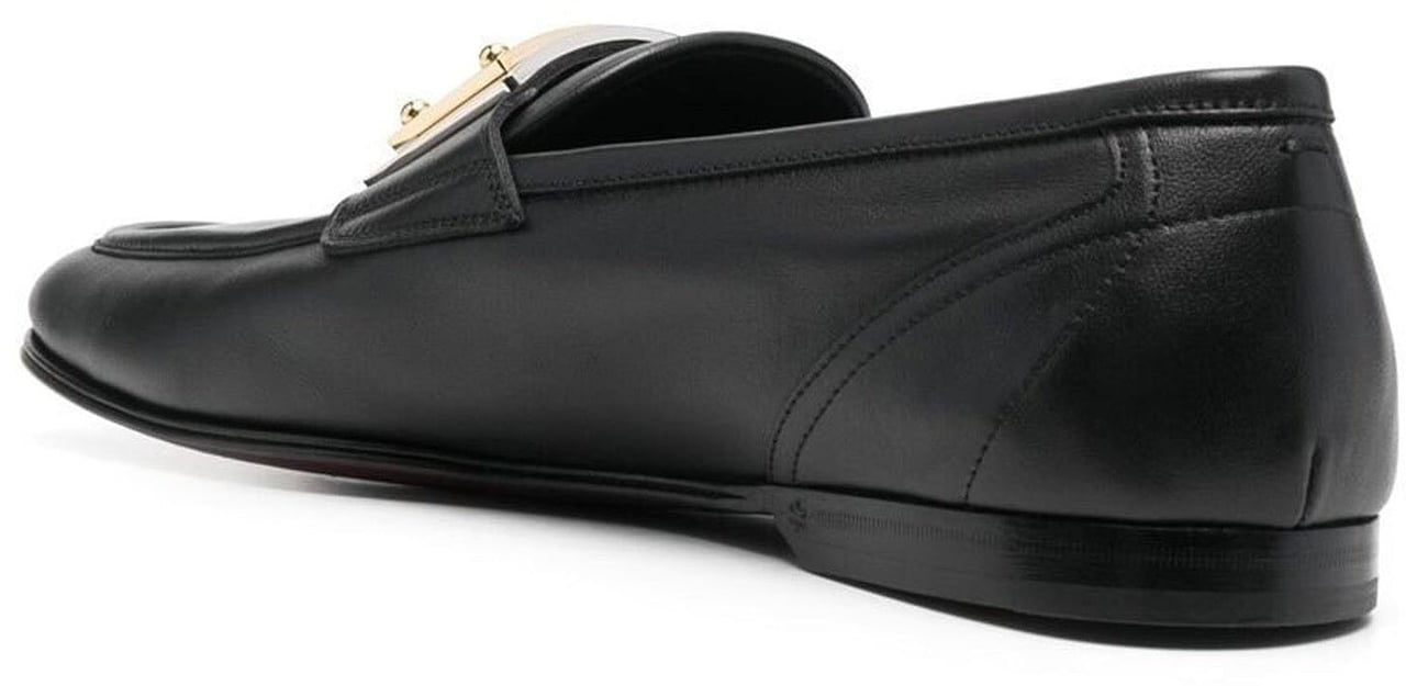 Dolce & Gabbana Dolce & Gabbana Leather Logo Loafers Zwart