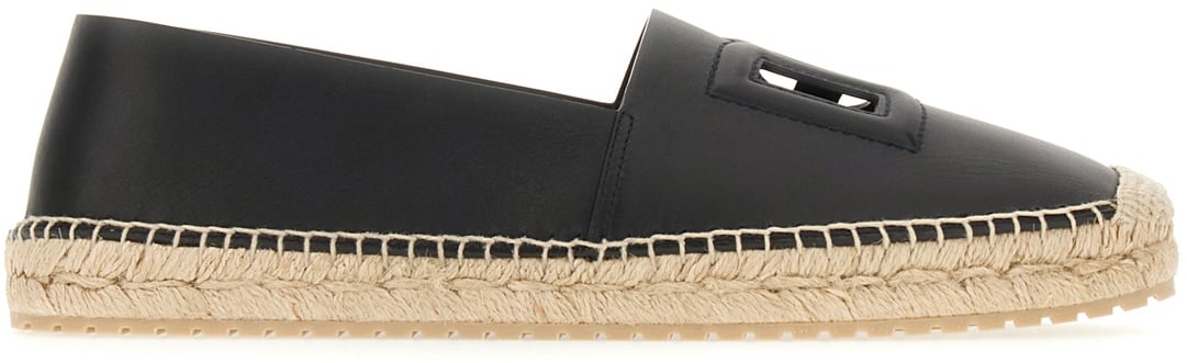 Dolce & Gabbana Black nappa leather espadrilles Zwart