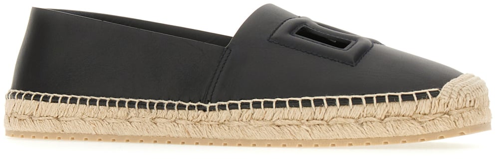 Dolce & Gabbana Black nappa leather espadrilles Zwart