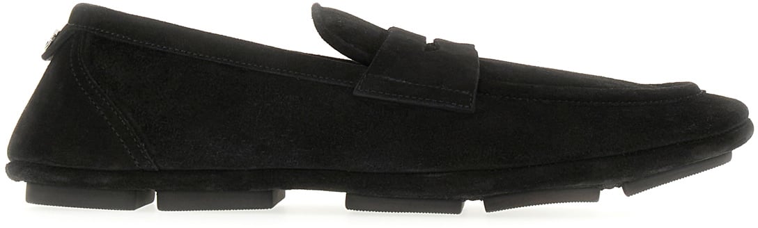 Dolce & Gabbana Dolce&gabbana Black suede loafers Zwart