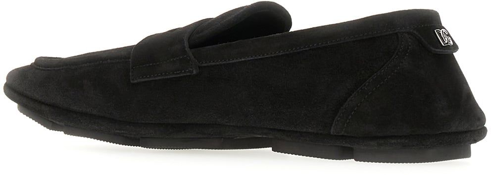 Dolce & Gabbana Dolce&gabbana Black suede loafers Zwart