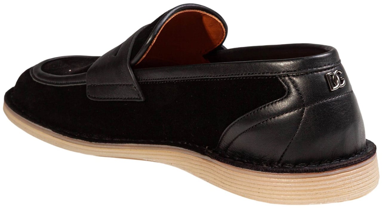 Dolce & Gabbana Dolce & gabbana split calfskin slipper, black Zwart