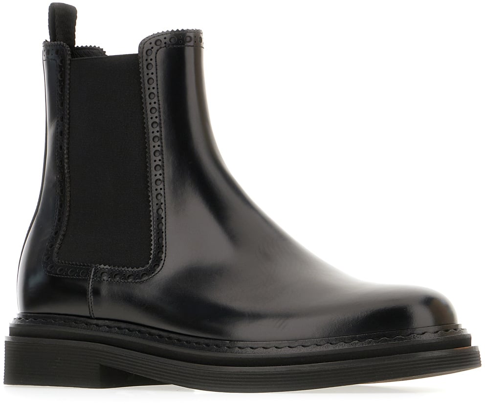 Dolce & Gabbana Dolce&gabbana Black leather ankle boots Zwart
