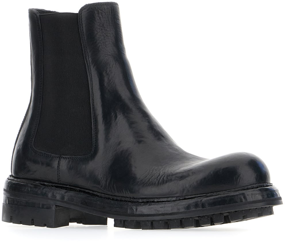 Dolce & Gabbana Dolce&gabbana Black leather ankle boots Zwart