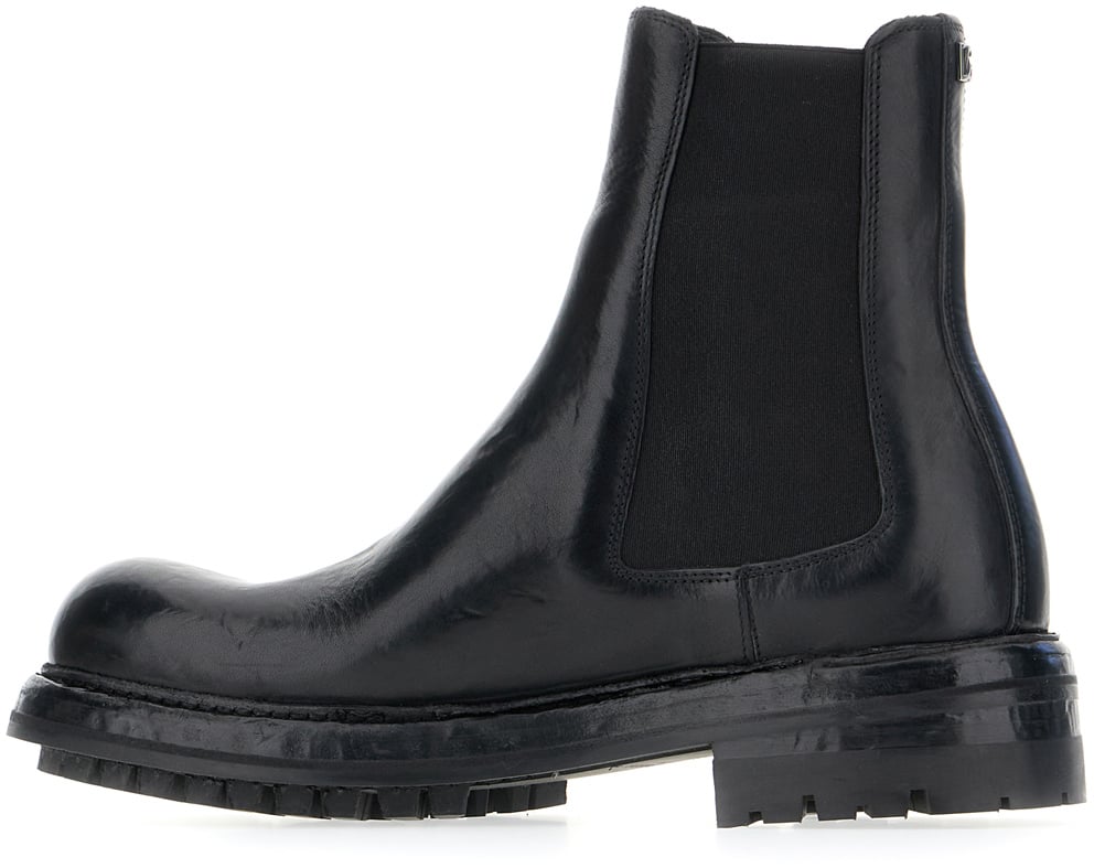 Dolce & Gabbana Dolce&gabbana Black leather ankle boots Zwart