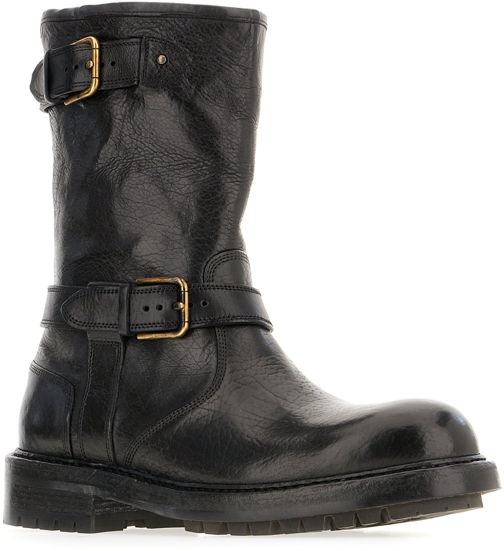 Dolce & Gabbana Dolce&gabbana Black leather Bernini boots Zwart