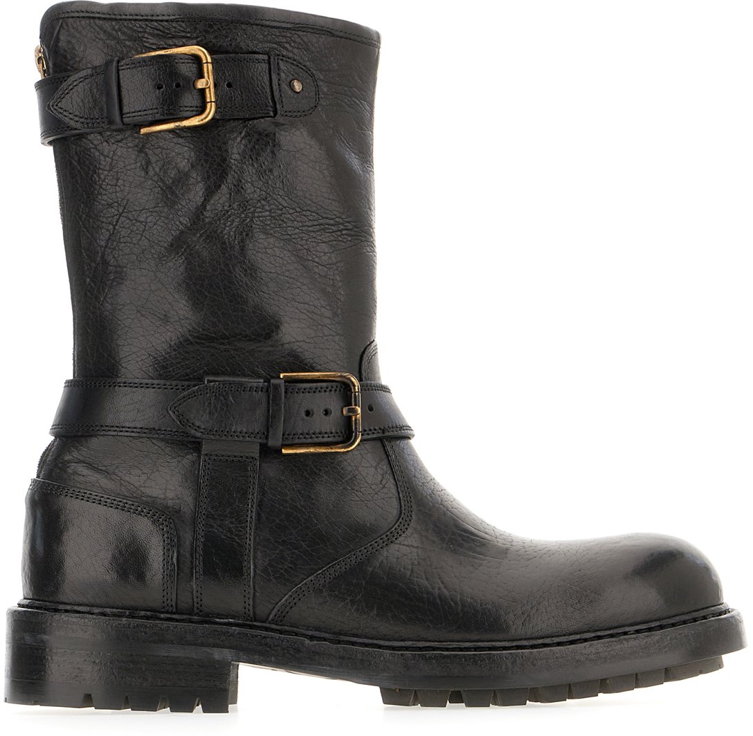 Dolce & Gabbana Dolce&gabbana Black leather Bernini boots Zwart