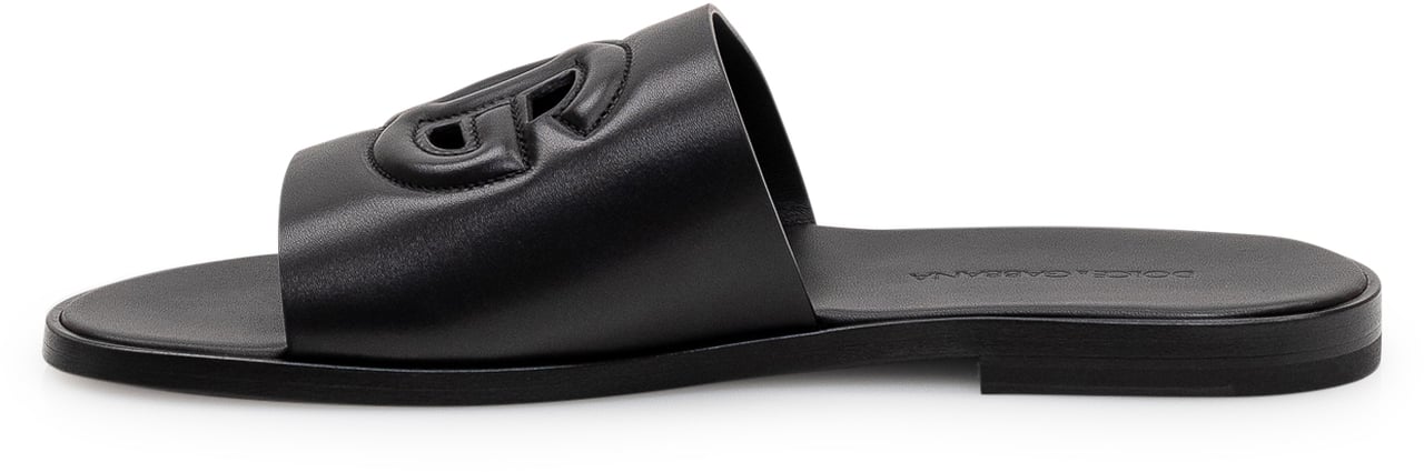 Dolce & Gabbana Ciabatta in Nappa con Fascia Larga Zwart