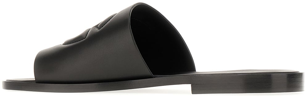 Dolce & Gabbana Dolce&gabbana Black leather slippers Zwart