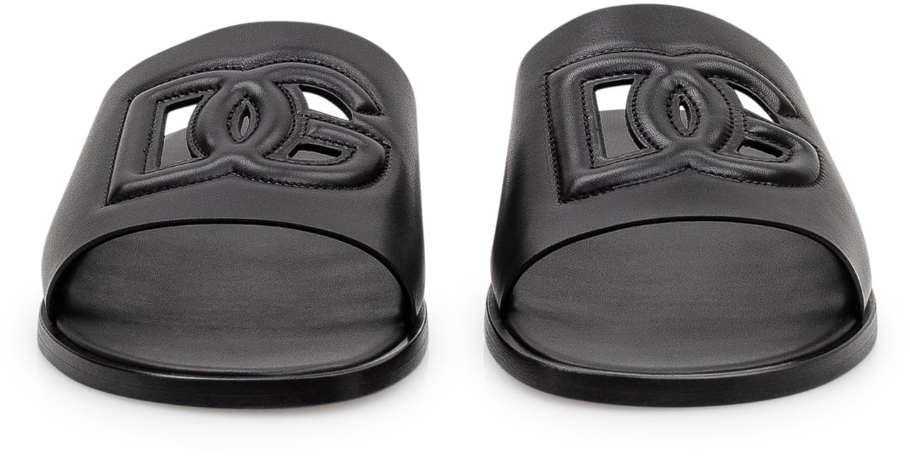 Dolce & Gabbana Ciabatta in Nappa con Fascia Larga Zwart