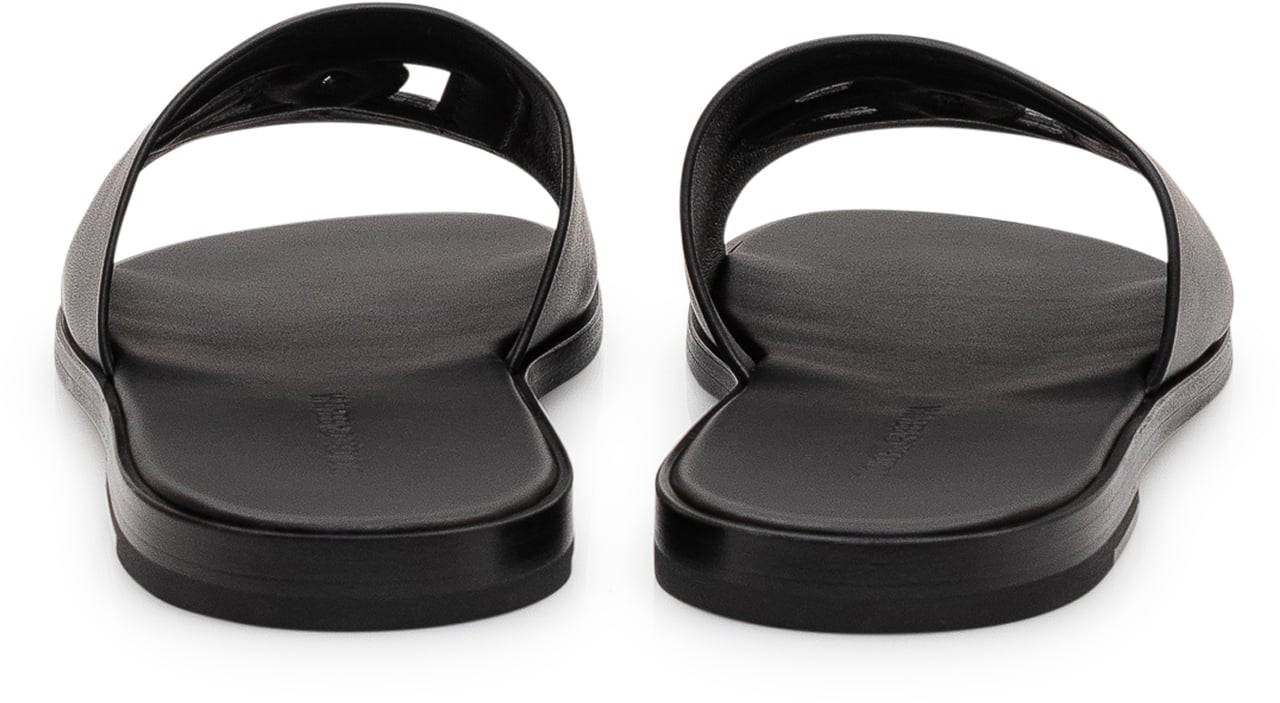 Dolce & Gabbana Ciabatta in Nappa con Fascia Larga Zwart