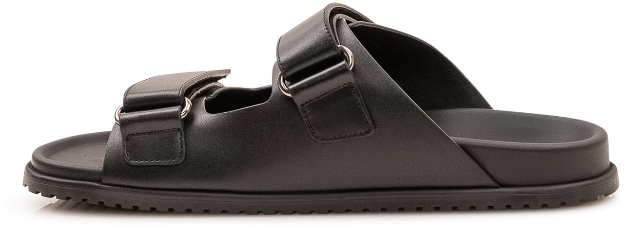Dolce & Gabbana Sandalo Slide con Doppia Fascia Donkergrijs
