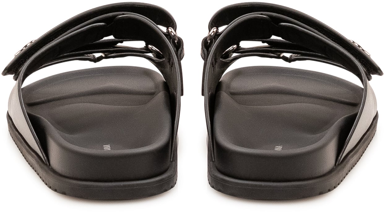 Dolce & Gabbana Sandalo Slide con Doppia Fascia Donkergrijs