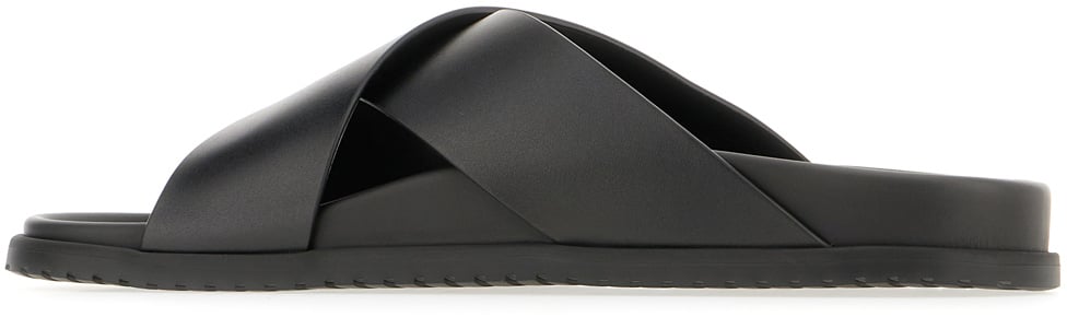 Dolce & Gabbana Dolce&gabbana Black leather slippers Zwart