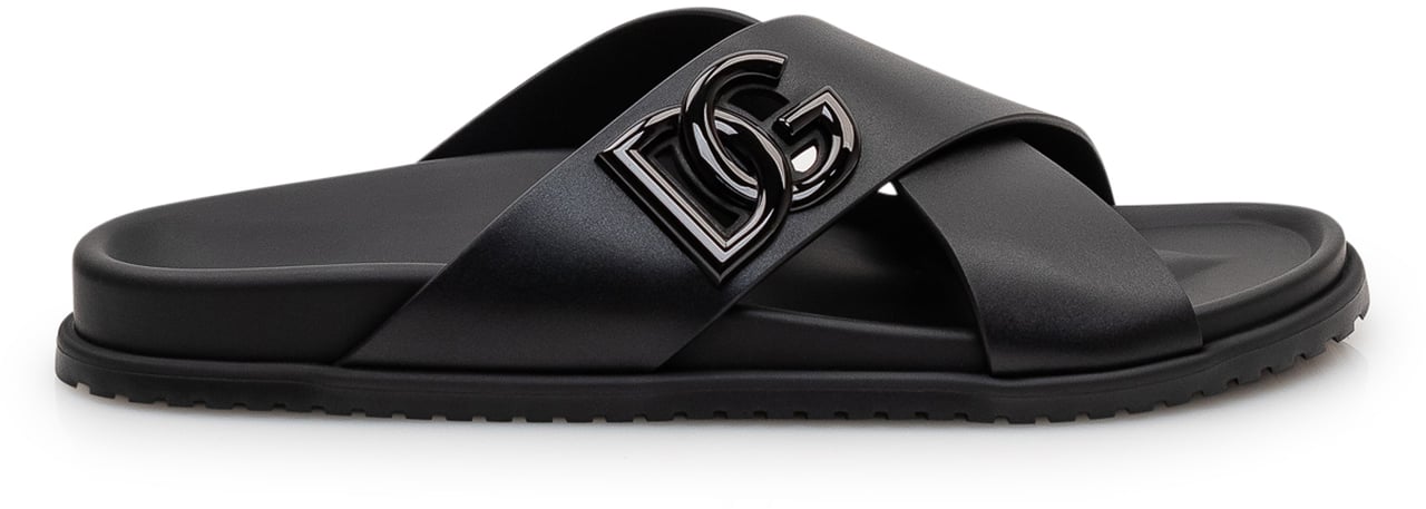 Dolce & Gabbana Sandalo Vit Mercurio con Fasce Incrociate Zwart