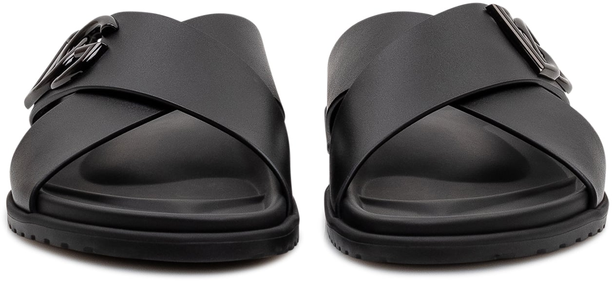 Dolce & Gabbana Sandalo Vit Mercurio con Fasce Incrociate Zwart