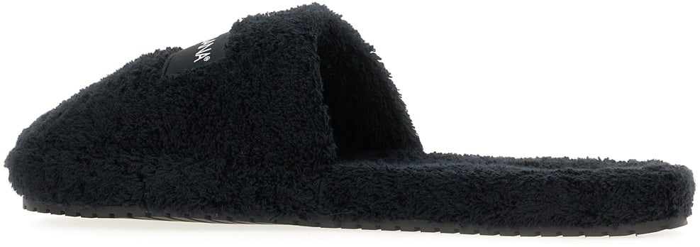 Dolce & Gabbana Dolce&gabbana Black eco fur Hotel slippers Zwart